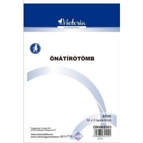 Önátírótömb, A/5, 50x3 lap, VICTORIA PAPER