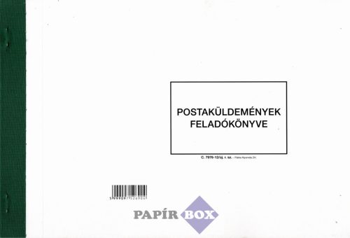 C.7976-12/UJ Postaküldemények feladókönyve, fekvő, A/4