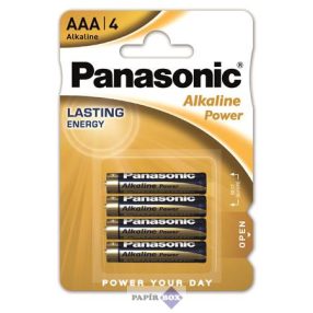 Elem, AAA mikro, 4 db, PANASONIC "Alkaline power"