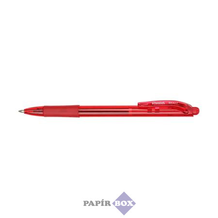 Golyóstoll, 0,35 mm, nyomógombos, PENTEL "BK417", piros