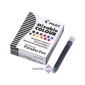   Töltőtoll patron, PILOT "Parallel Pen", 12 különböző szín