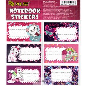 Füzetcímke, 30 db, PULSE, "Girls"