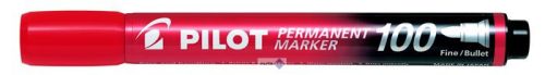 Alkoholos marker, 1-4,5 mm, kúpos, PILOT "Permanent Marker 100", piros
