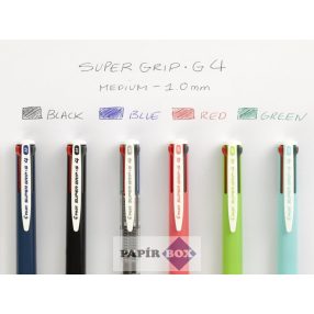   Golyóstoll, 0,27 mm, nyomógombos, fekete, PILOT "Super Grip G", négyszínű