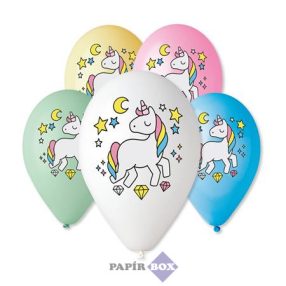 Léggömb, 30 cm, unikornis, 10 db/csg