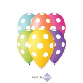 Léggömb, 30 cm, teli pöttyös, 10db/csg