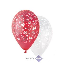 Léggömb, 30 cm, szíves, 10db/csg