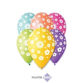 Léggömb, 30 cm, virágos, 10db/csg