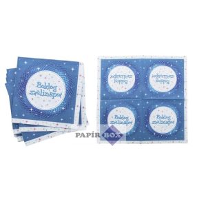   Szalvéta, 3 rétegű, 33x33 cm, "Boldog Születésnapot", kék