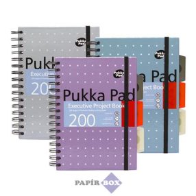   Spirálfüzet, A/5, vonalas, 100 lap, PUKKA PAD "Metallic Project Book", vegyes szín
