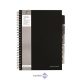 Spirálfüzet, A/4, vonalas, 125 lap, PUKKA PAD "Black project book", fekete