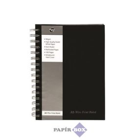   Spirálfüzet, A/5, vonalas, 80 lap, PUKKA PAD "Black", fekete