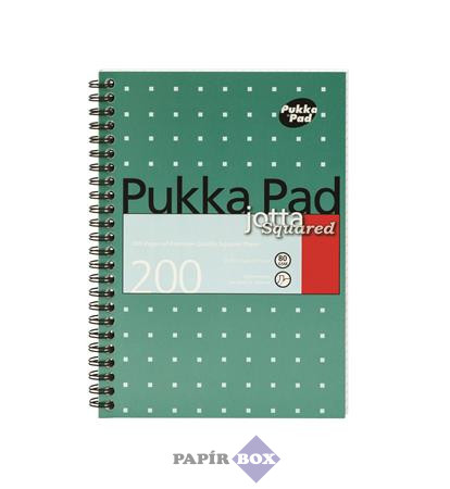 Spirálfüzet, A5, kockás, 100 lap, PUKKA PAD, "Metallic Jotta"