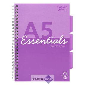   Spirálfüzet, A/5, vonalas, 100 lap, PUKKA PAD "Unipad Essentials Project Book", vegyes