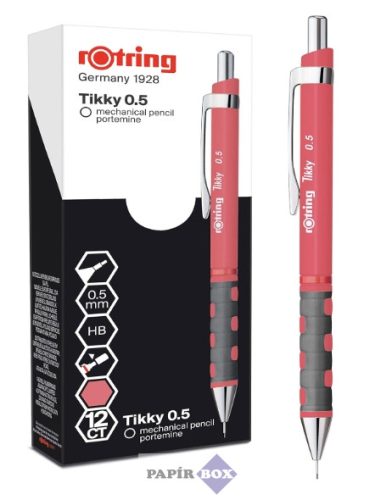 Nyomósirón, 0,5 mm, ROTRING "Tikky", tearózsa