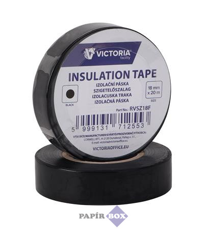 Szigetelőszalag, 18 mm x 20 m, VICTORIA FACILITY, fekete