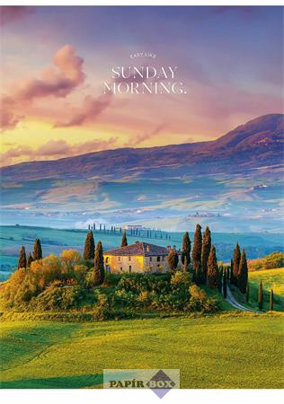 Füzet, tűzött, A/4, kockás, 40 lap, SHKOLYARYK "Sunday Morning", vegyes