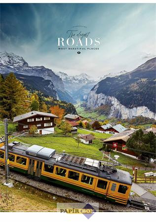 Füzet, tűzött, A/4, kockás, 40 lap, SHKOLYARYK "The Elegant Roads", vegyes