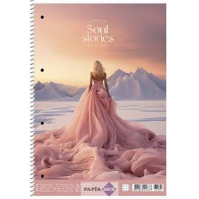   Spirálfüzet, A/4, kockás, 80 lap, SHKOLYARYK "Soul stories", vegyes