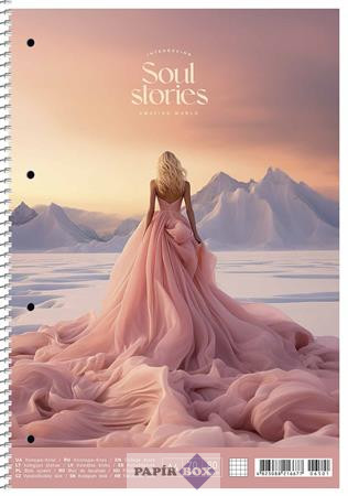 Spirálfüzet, A/4, kockás, 80 lap, SHKOLYARYK "Soul stories", vegyes