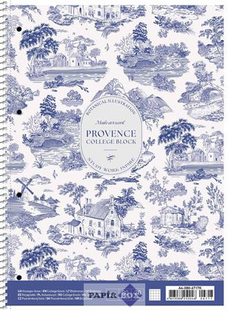 Spirálfüzet, A/4+, kockás, 80 lap, SHKOLYARYK "Provence", vegyes