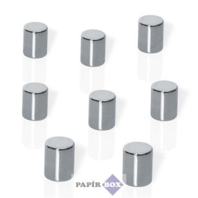   Erős henger alakú mágnes, 8 db, BE!BOARD "Neodymium" ezüst