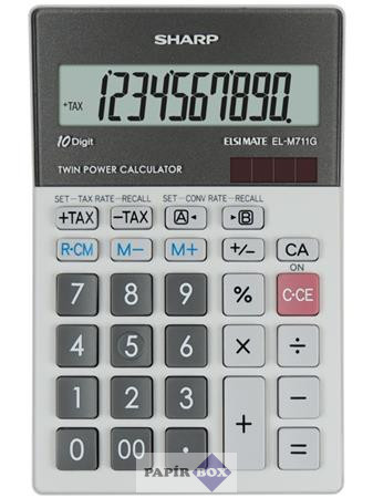 Számológép, asztali, 10 számjegy, SHARP "EL-M711G"