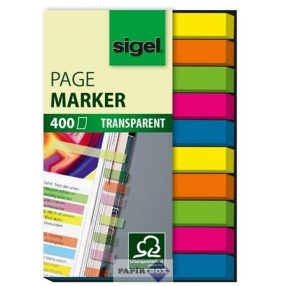   Jelölőcímke, műanyag, 10x40 lap, 6x50 mm, SIGEL "Micro", vegyes szín