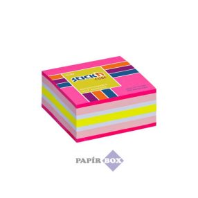   Öntapadós jegyzettömb, 51x51 mm, 250 lap, STICK'N, neon rózsaszín