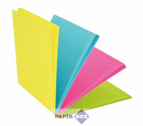 Öntapadó jegyzettömb, 76x76 mm, 100 lap, STICK'N "Magic Pad" neon színek