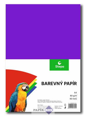 Színes papír, A/4, 80g, 12x5 lap, STEPA, vegyes színek