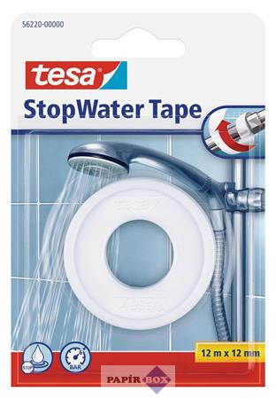 Tömítőszalag, csöpögésre, 12 mm x 12 m, TESA, "StopWater Tape", fehér