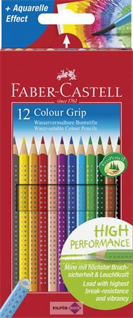 Színes ceruza készlet, háromszögletű, FABER-CASTELL "Grip 2001", 12db/klt