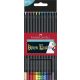 Színes ceruza készlet, háromszögletű, FABER-CASTELL "Black Edition", 12 különböző szín