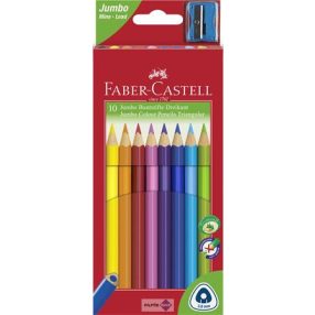   Színes ceruza készlet, háromszögletű, FABER-CASTELL "Jumbo", 10 különböző szín