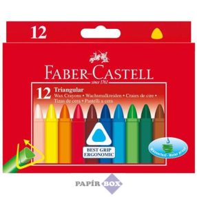   Zsírkréta, háromszögletű, FABER-CASTELL, 12 különböző szín