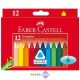 Zsírkréta, háromszögletű, FABER-CASTELL, 12 különböző szín
