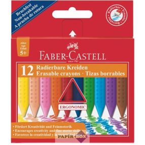   Zsírkréta, háromszögletű, FABER-CASTELL "Grip", 12 különböző szín
