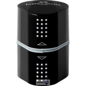   Hegyező, háromlyukú, tartályos, FABER-CASTELL "Grip 2001 Trio", fekete