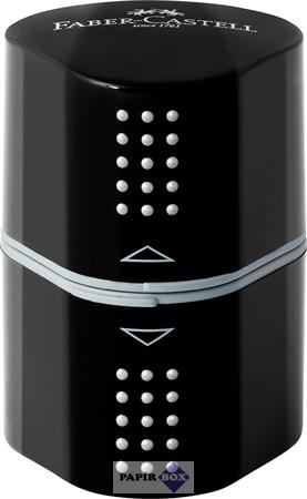 Hegyező, háromlyukú, tartályos, FABER-CASTELL "Grip 2001 Trio", fekete