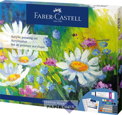 Akrilfesték készlet festővászonnal, tubusos, FABER-CASTELL "Creative Studio"