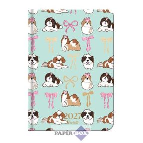  Naptár, tervező, 2027., heti, 115x165 mm, BERTELLI "Beautiful" (Shih tzu kutya)