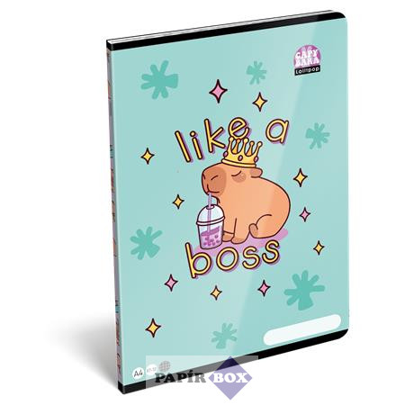 Füzet, tűzött, A/4, kockás, 32 lap LIZZYSULI, "Lollipop Capybara"
