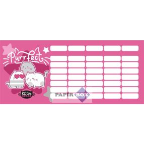   Órarend, tolltartóhoz, kétoldalas, LIZZYSULI, "Kit tok Stars Purrfect"