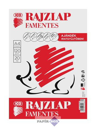 Rajzlap, famentes, A4, 120 g/m2, ICO "Süni"