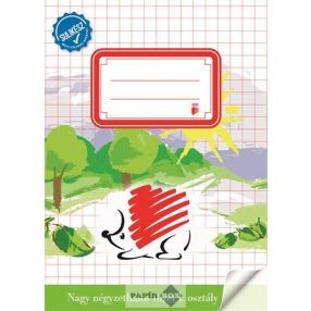   Füzet, tűzött, A/5, nagy kockás, 32 lap, 1. osztály, ICO "Süni Sulikész"