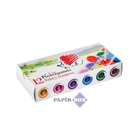   Tempera készlet, tégelyes, ICO "Süni", 12 különböző szín