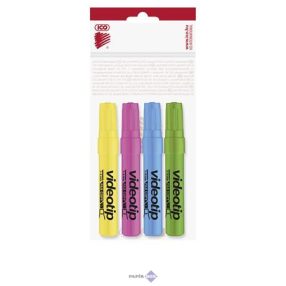   Szövegkiemelő készlet, 1-4 mm, ICO "Videotip", 4 különböző szín