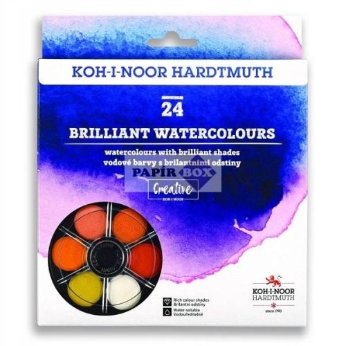 Vízfesték Koh-i-Noor, 24 színű, kerek, 22,5 mm Anilinky Brillant