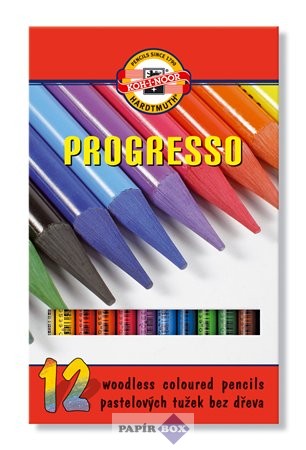 Színes ceruza készlet, henger alakú, famentes, KOH-I-NOOR "Progresso 8756/12"